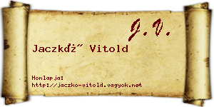 Jaczkó Vitold névjegykártya